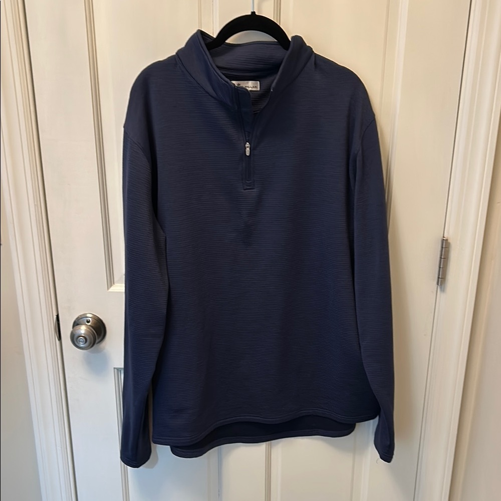 Peter Millar Navy Quarter-Zip Sweatshirt